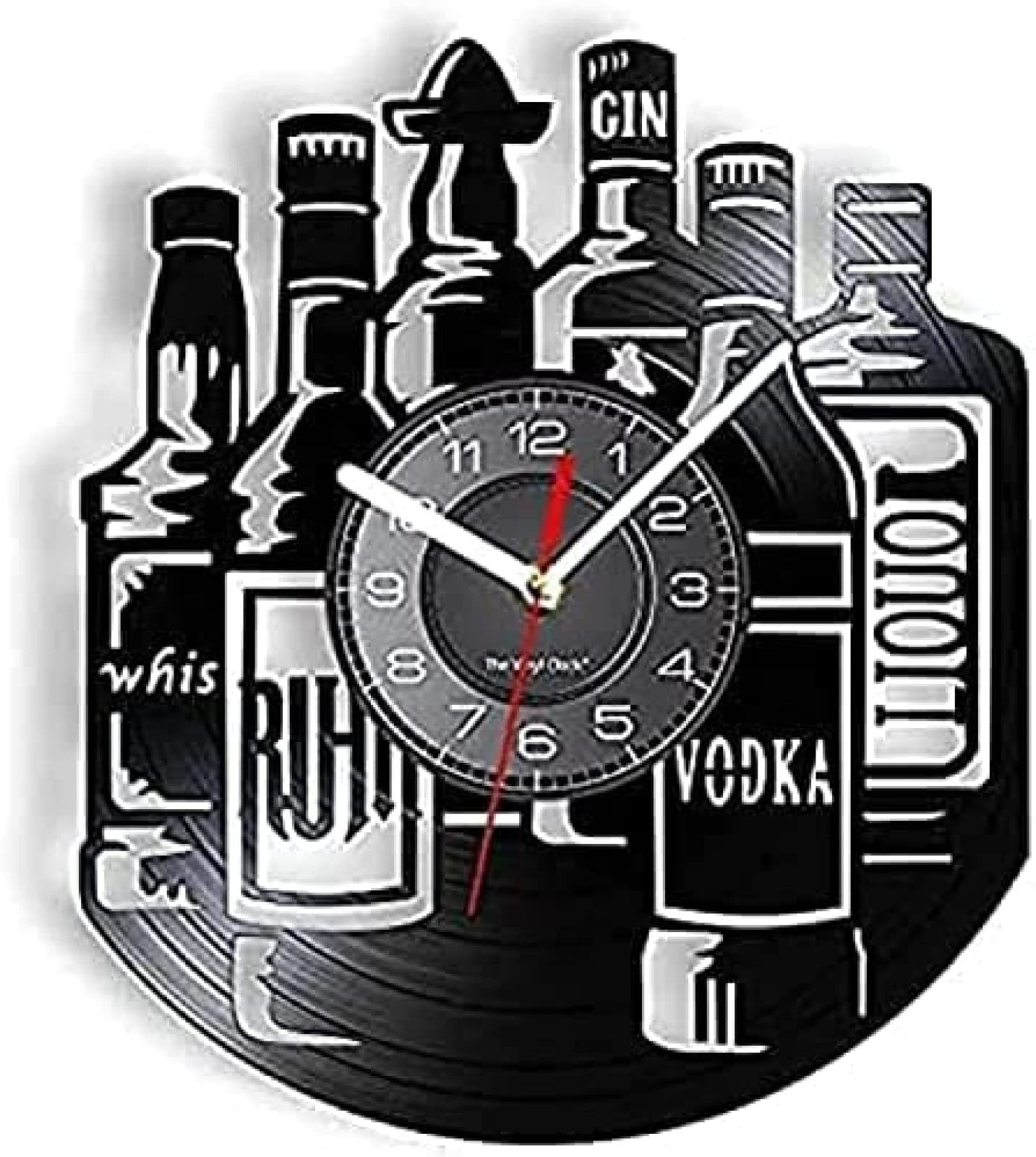 Tyrell's ワインボトル掛時計 Amazon.co.jp: 非カチカチ掛け時計 Liquorative 壁掛け時計 ウィスキー